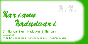 mariann nadudvari business card