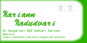 mariann nadudvari business card